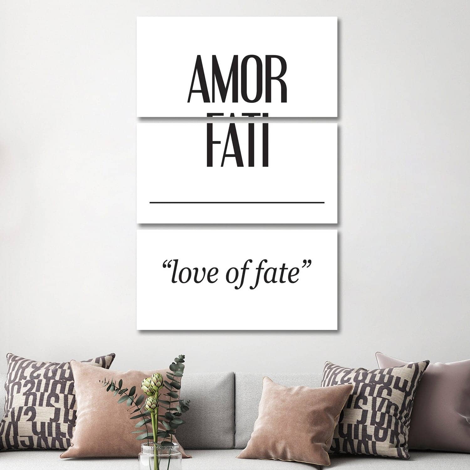 iCanvas "Latin MeaningsAmor Fati" by Pixy Paper 3Piece Canvas Wall